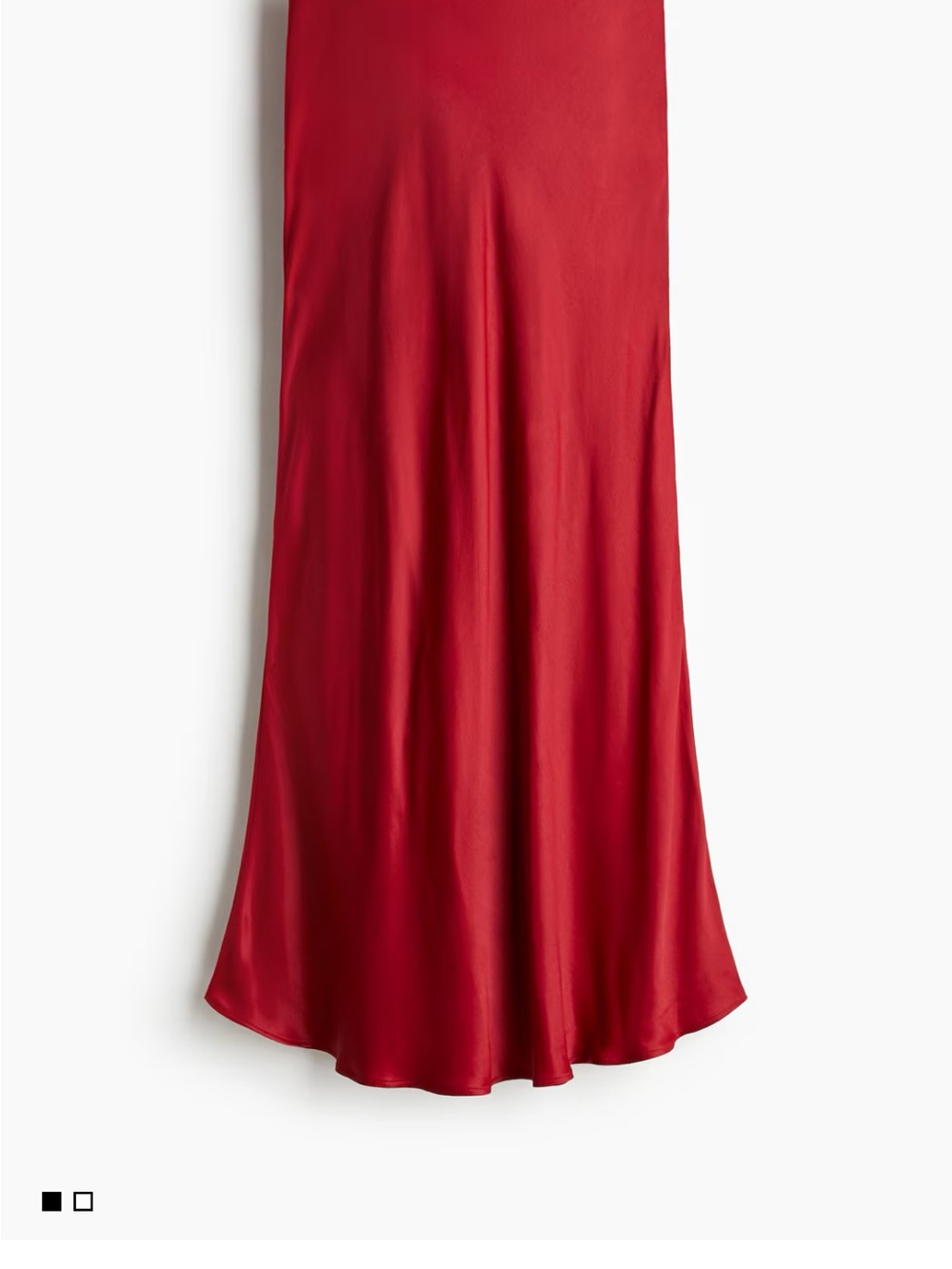 H&M Red Satin Midi Slip Skirt